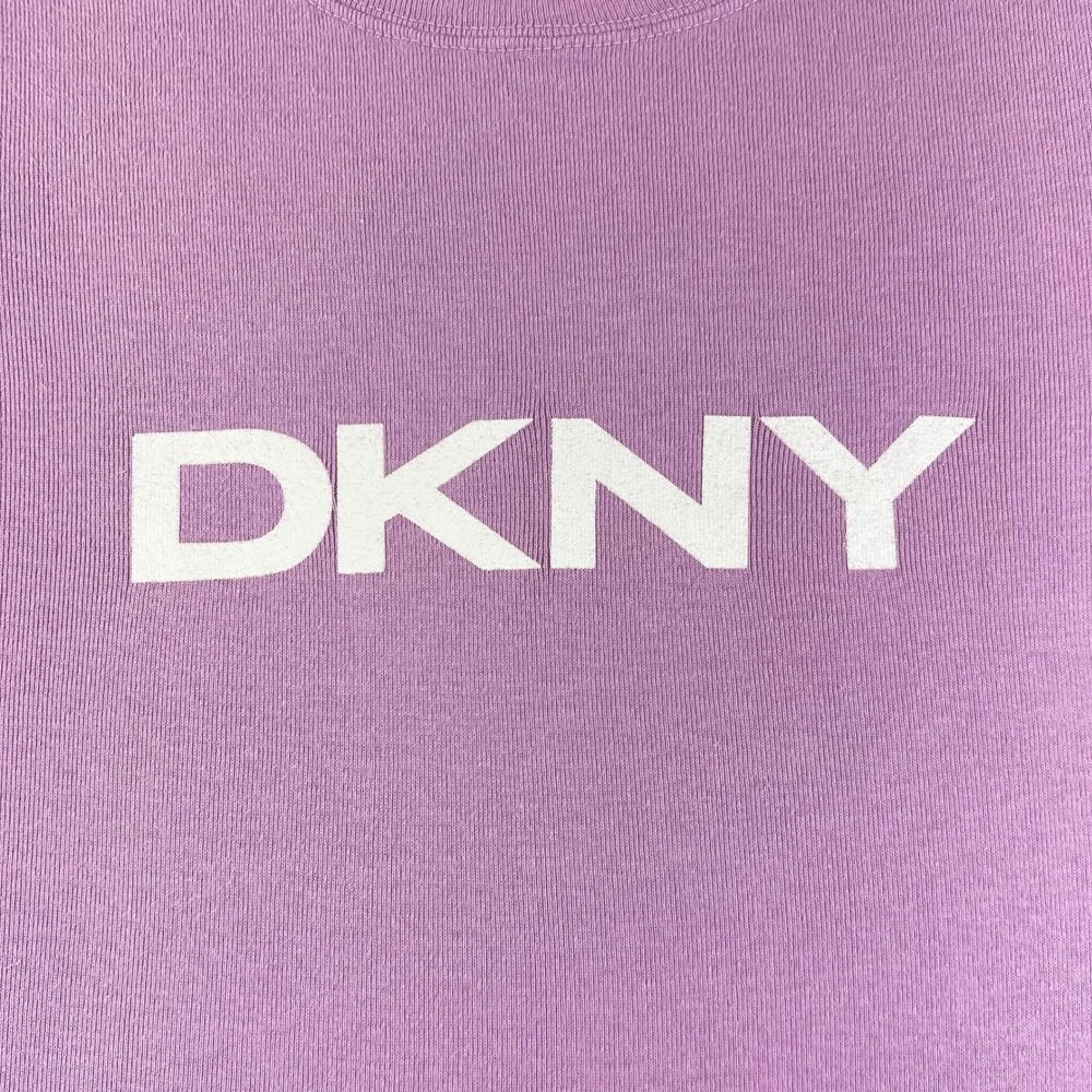 DKNY T-Shirt Women's P/S Orchid Purple Logo Baby Tee Vintage 90s Made in USA NWT - Picture 3 of 9